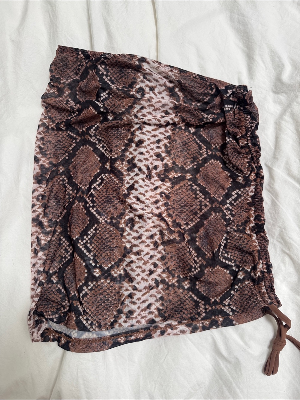 Brown Snake-Print Women’s Swim coverup skirt